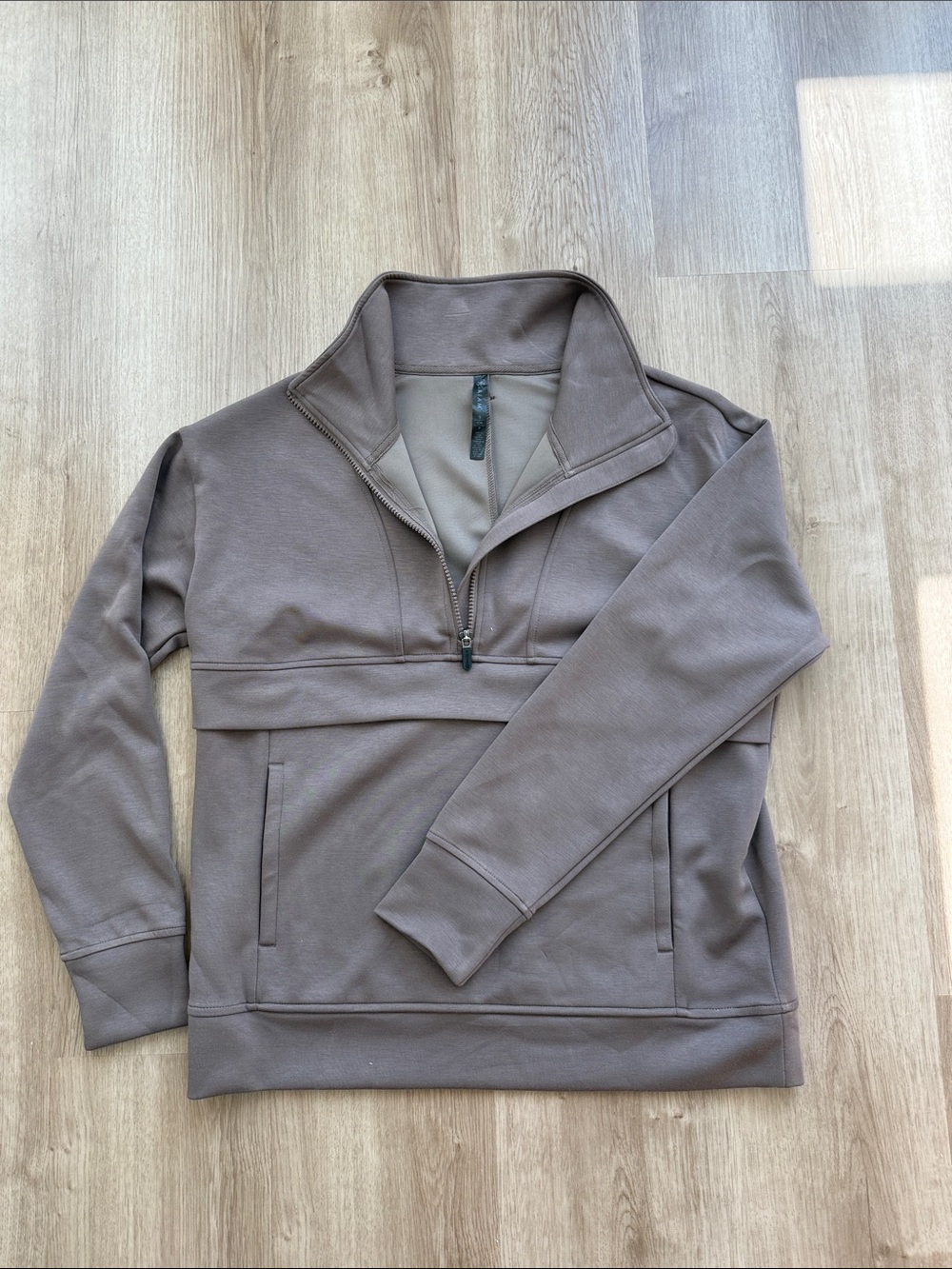 GAIAM Women's Scoop-Neck Pullover Sweater in Taupe